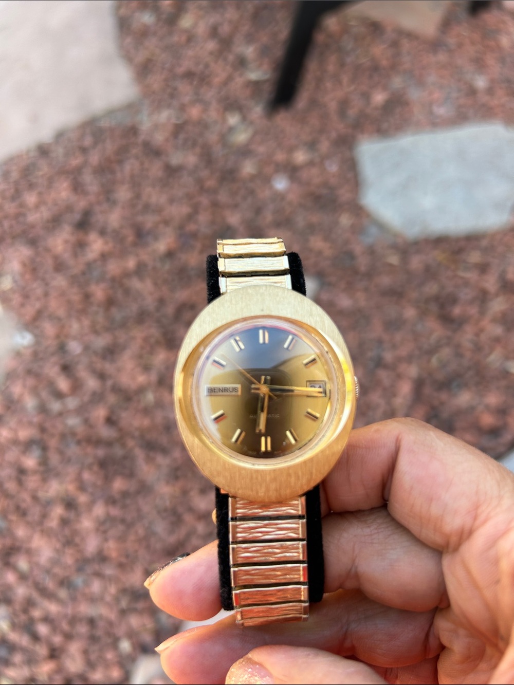 Vintage Benrus automatic watch gold tone
